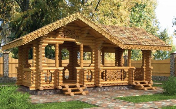 деревянные срубы домов и
