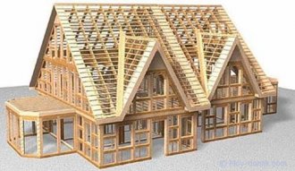 Схема деревянного каркасного дома